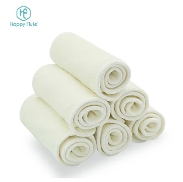 

Happy Flute reusable 4 layers bamboo terry diaper inserts for baby nappy insert
