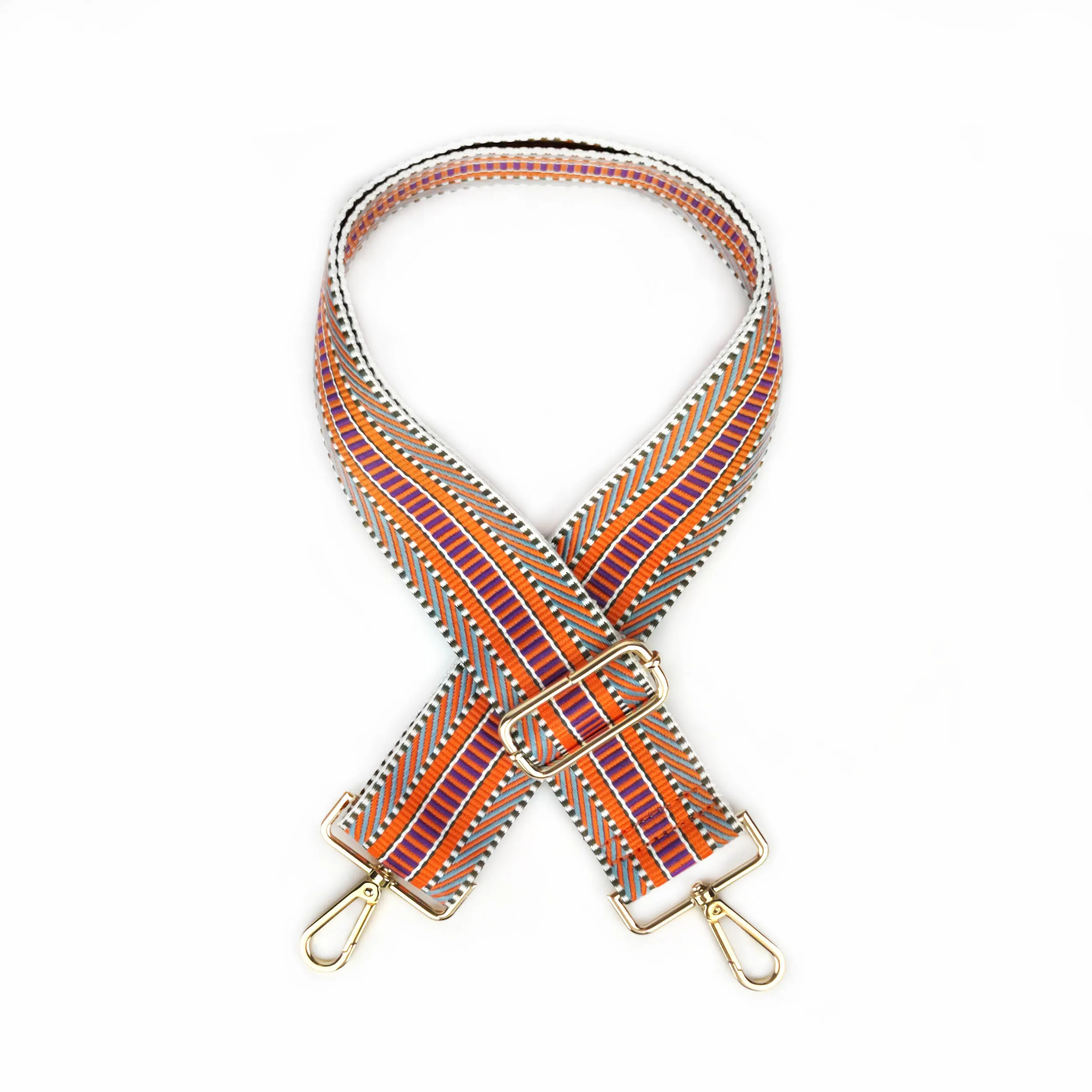 

Meetee B-S299 Color Striped Ribbon Adjustable Ethnic Style Widening And Decompression Custom Bag Shoulder Strap