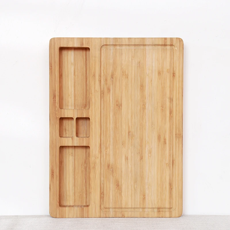 

Custom Bamboo Chopping Board Thick Kitchen Cutting Board with Storage Slot, Natural
