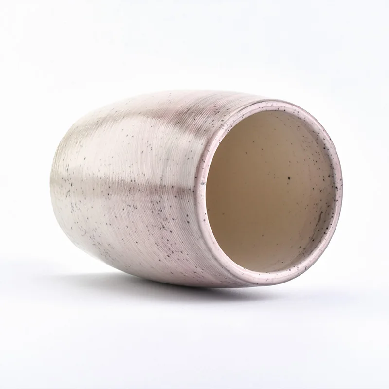 Wholesale Speckled Pink Ceramic Candle Holder Home Decor
