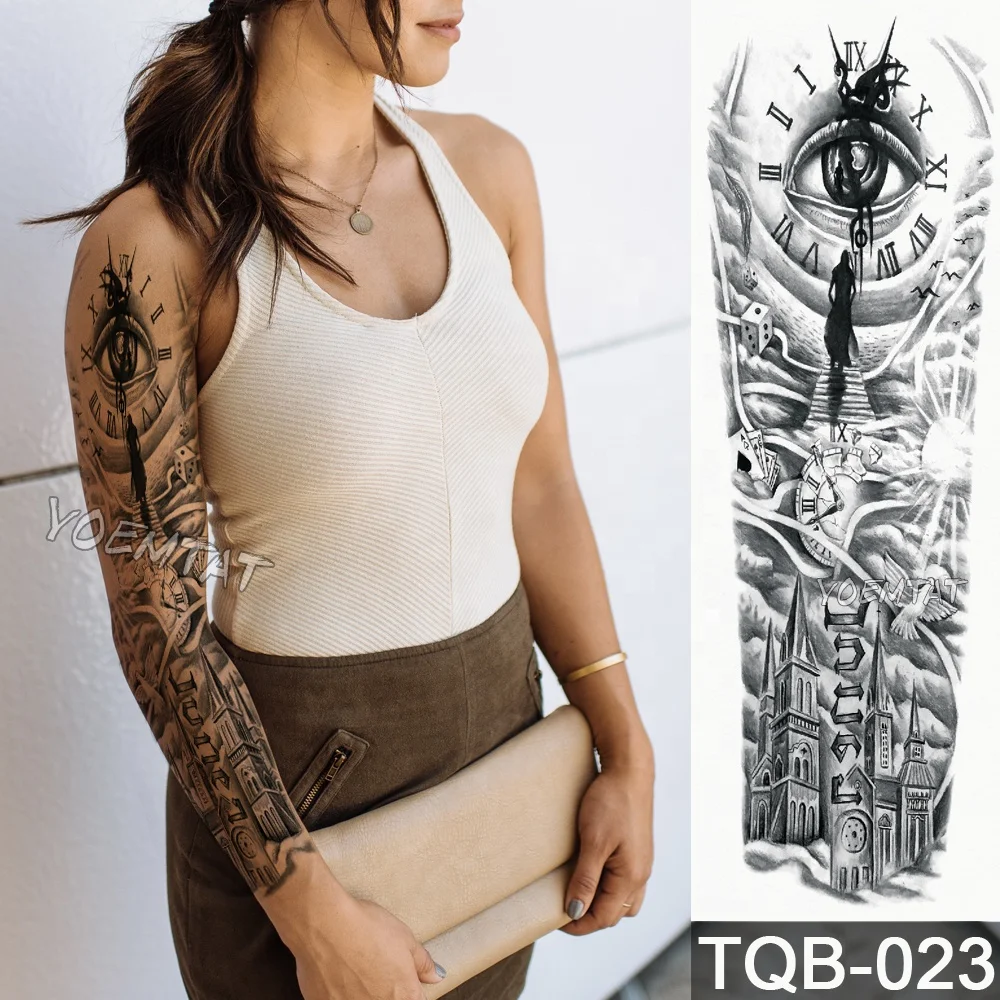 

Women Temporary Tattoo Sticker Tiger flower lotus pattern, Cmyk