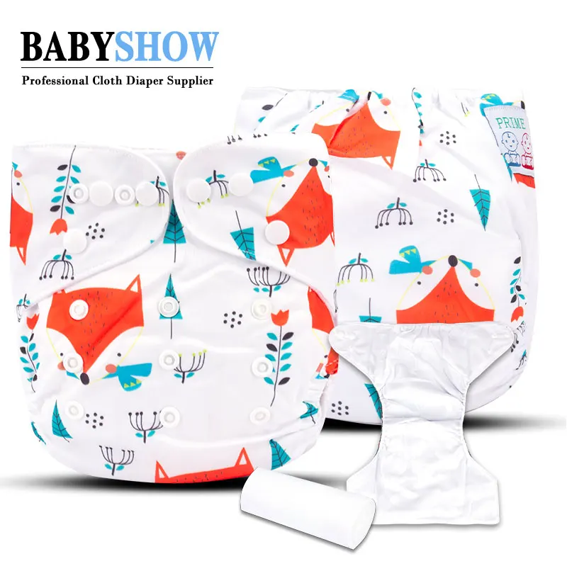 Cloth Diapers Reusable for Boys and Girls, Baby Diaper Cloth with Bamboo Inserts