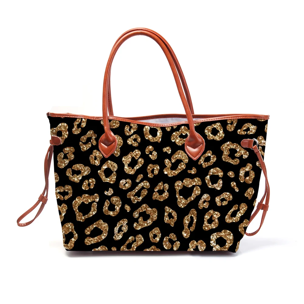 

Customize Canvas Tote Bag Animal Printed Leopard Tote Large Weekender Tote Bags DOM1001753 new arrival tote bag for girls, As pic