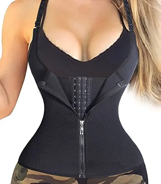 

Zip-up breasted vest body shapewear neoprene 3-ply body body-con palace corset, As shown waist trainer corset for weight loss