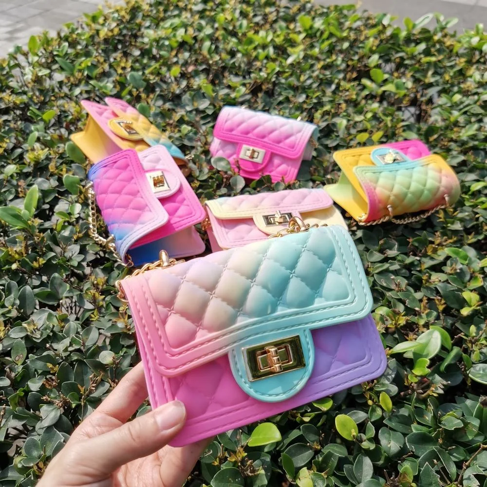 

TS9037 2021 hot selling kids Mini jelly purse Women PVC Bag Messenger Handbags Fashion Summer Shoulder Small Jelly Purse