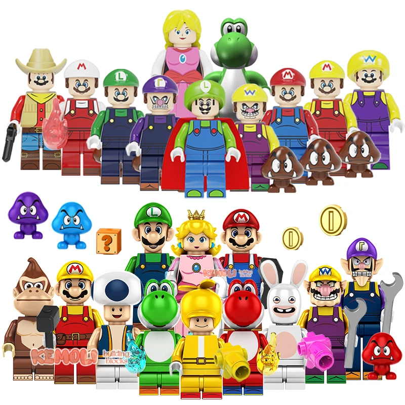 

KF6186 CY8001 CY8003 Cartoon Game Super Mario Luigi Yoshi Bros Mini Bricks Assemble Building Block Figure Kids Plastic Toy K2102