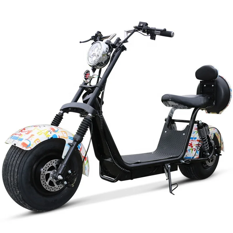 

2019 China Factory Wholesale E Mobility Electric Scooters Two Wheel Citycoco Harleys Fat Tire Wide Wheel Motorcycles, Black, red, yellow, blue, pink, green