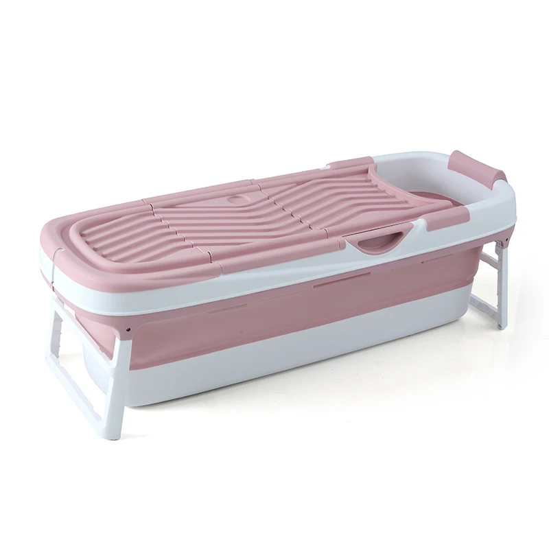 

158CM Extra Large Bath Tub Folding portable Foldable Bathtub Sauna inflatable bath tub for adults, Pink