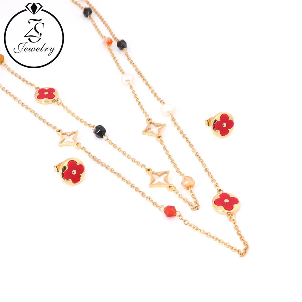 

18K Gold Plated Jewelry Set Earrings Jewellery Necklace Set Layered Women Jewelry Set Jewelry