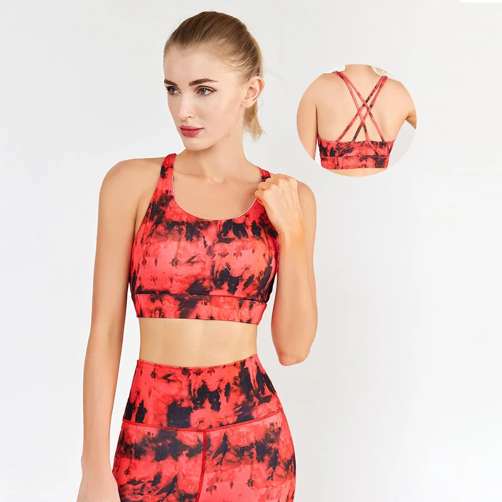 

BBSM7512 Printed sports fitness quick-drying beauty back yoga bra, Flare,gray,brown