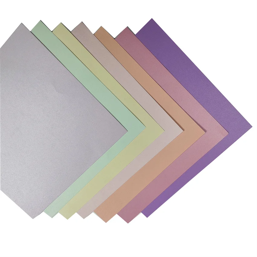 

Hot Sell 200GSM Double Sided Iridescent Paper Pearl Cardboard For Wedding Invitation Card Box Decoration