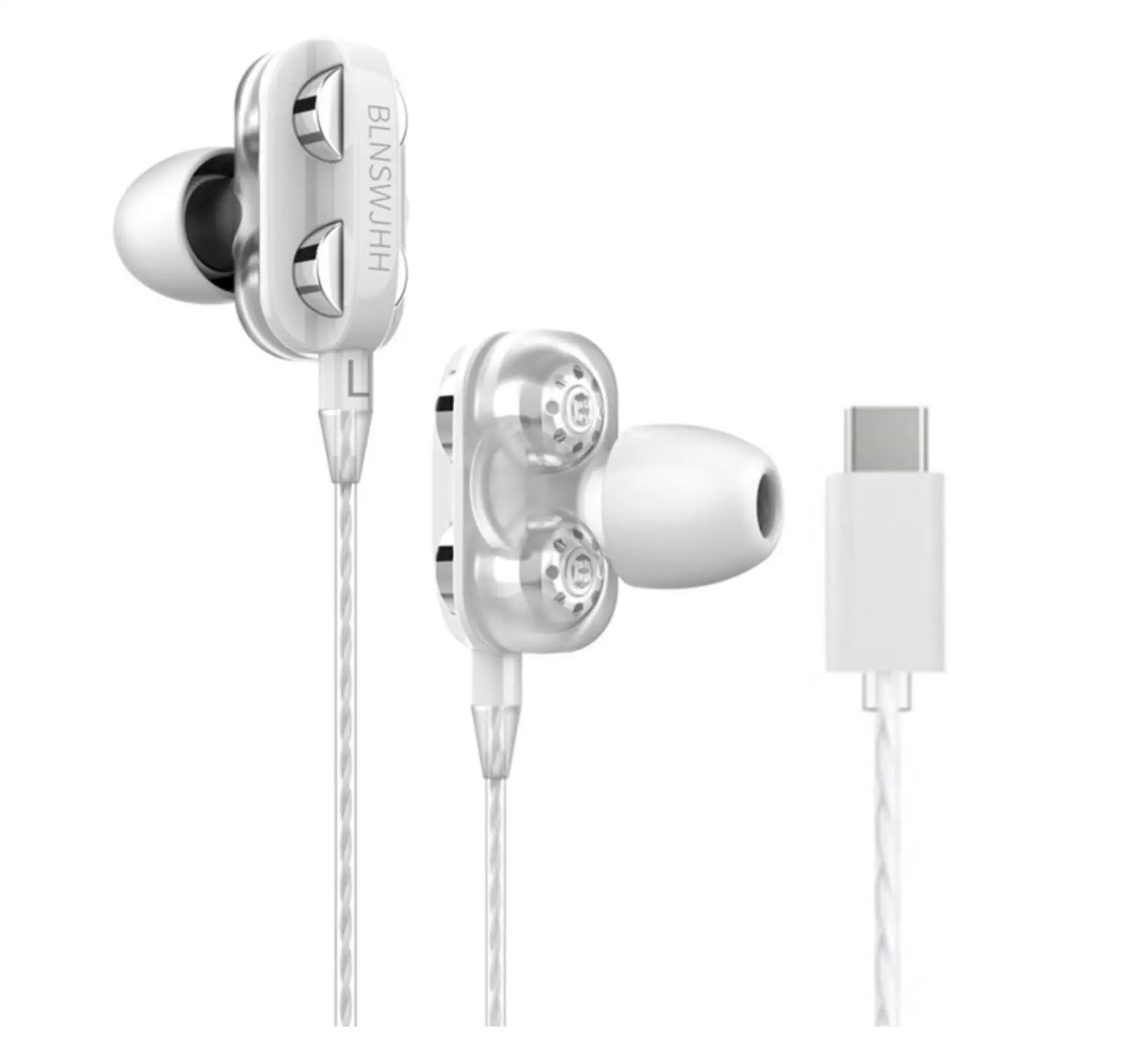 

Explosive In-ear Earplugs Dual Driver 4 Speakers 8D Heavy Bass Custom Headphones
