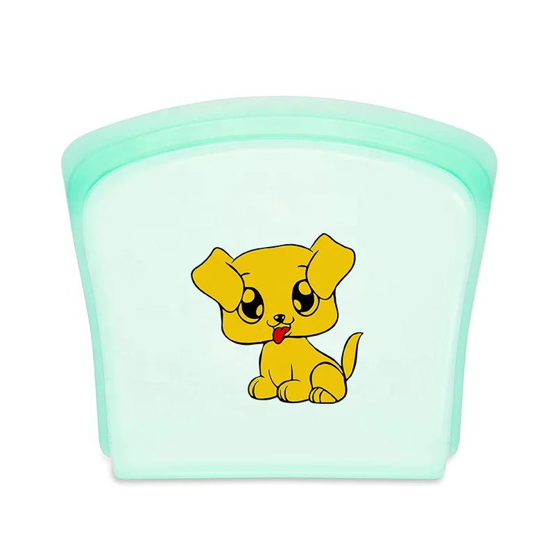 

BPA-Free 100% Platinum Food Grade Silicone Food Storage Bag BPA Free Silicone Pet Snack Bag, Light green, light blue, light pink, light gold, transparent or custom