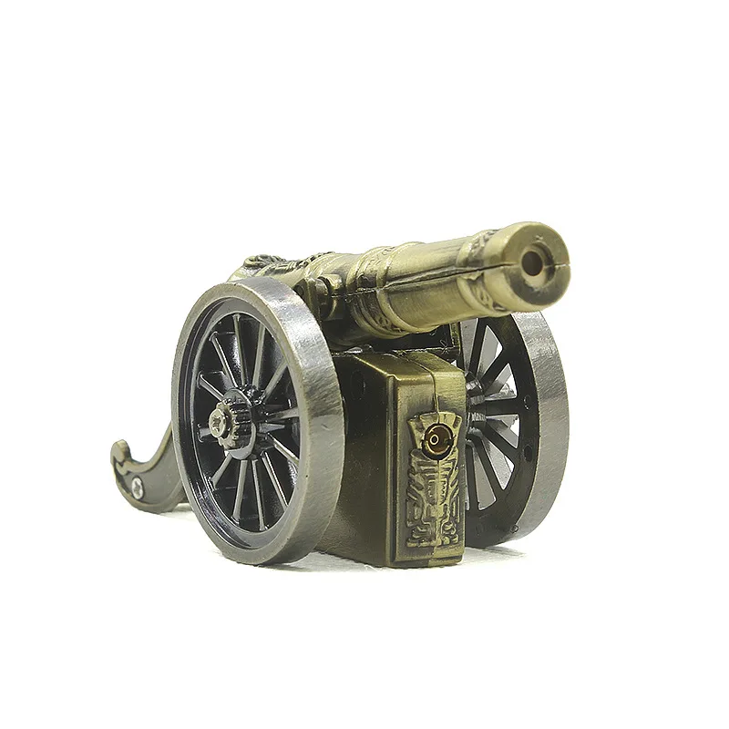 

Ready to ship Mini Retro Bronze cannon lighter Metal Cigar Cigarette Military Model Lighter For Man Gift
