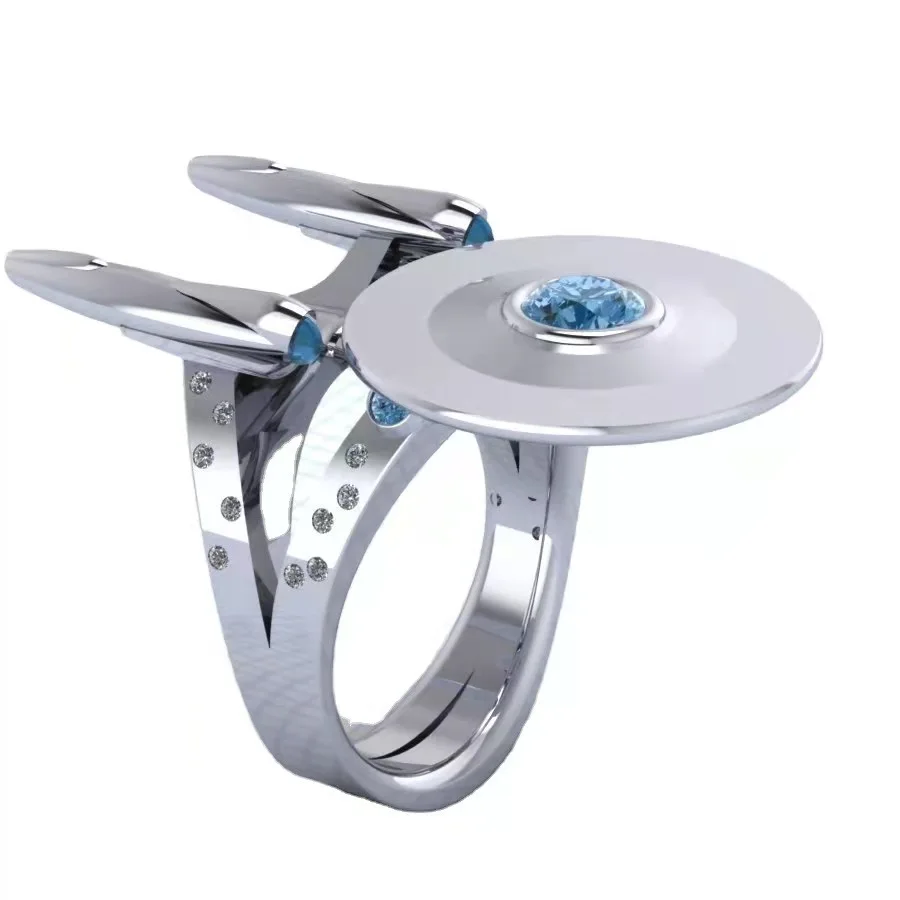 

Fashion Hip Hop Punk Ring UFO Ring Exaggerated Metal Men's Ring