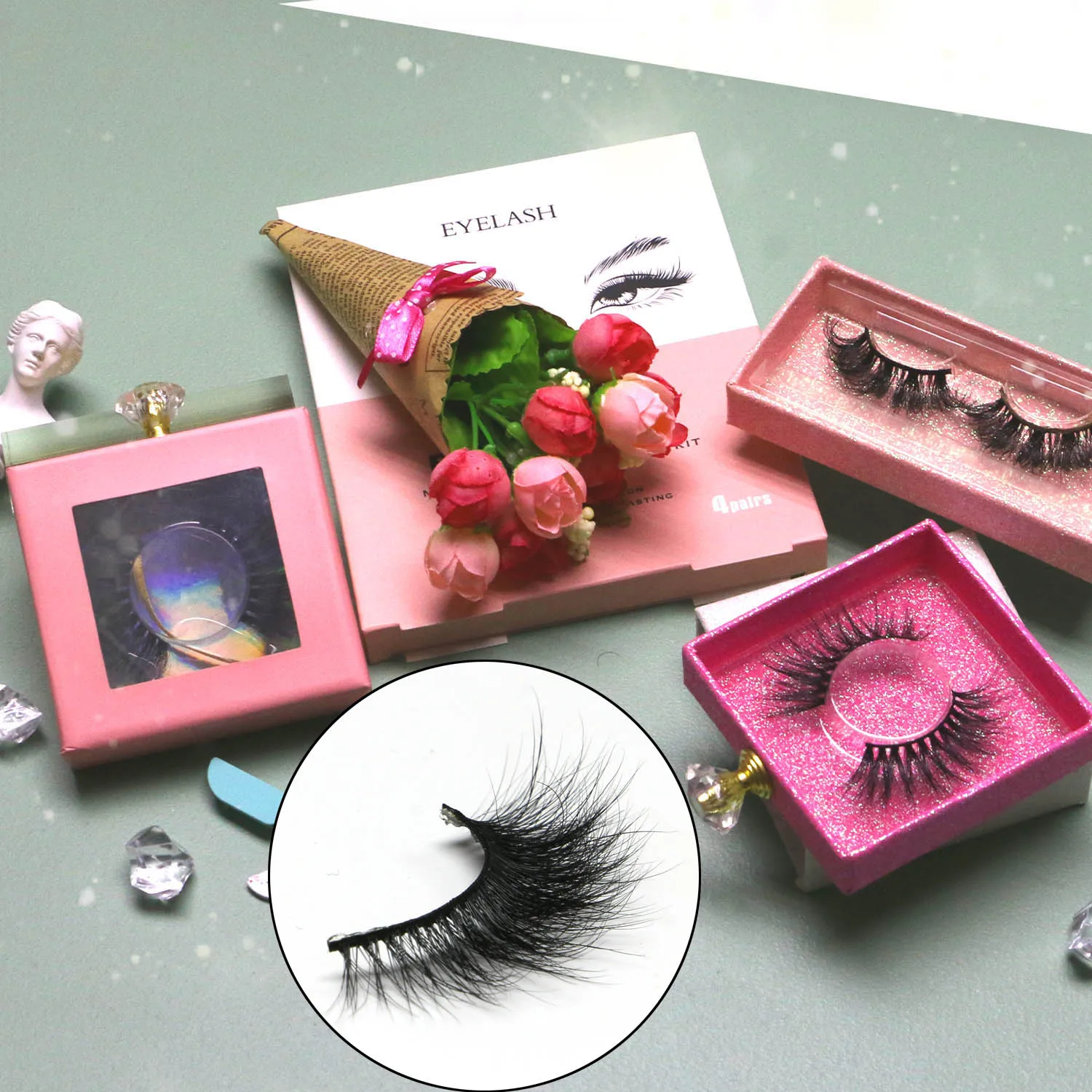 

Own Brand Private Label Lash Box Handmade Silk Lash 3d Real Mink Eyelashes