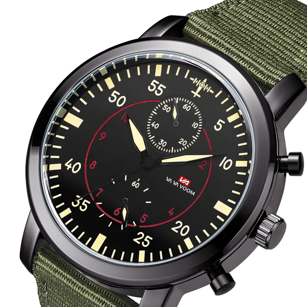 

Manufacturers Direct Men Sports Waterproof Watch Military Aircraft Pilots Military Watch, 4 colors