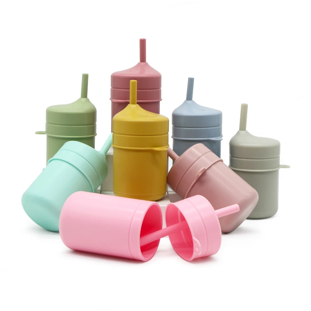 

Wholesale Custom BPA Free Kids Silicone Water Cup With Straw Baby Sippy Cup