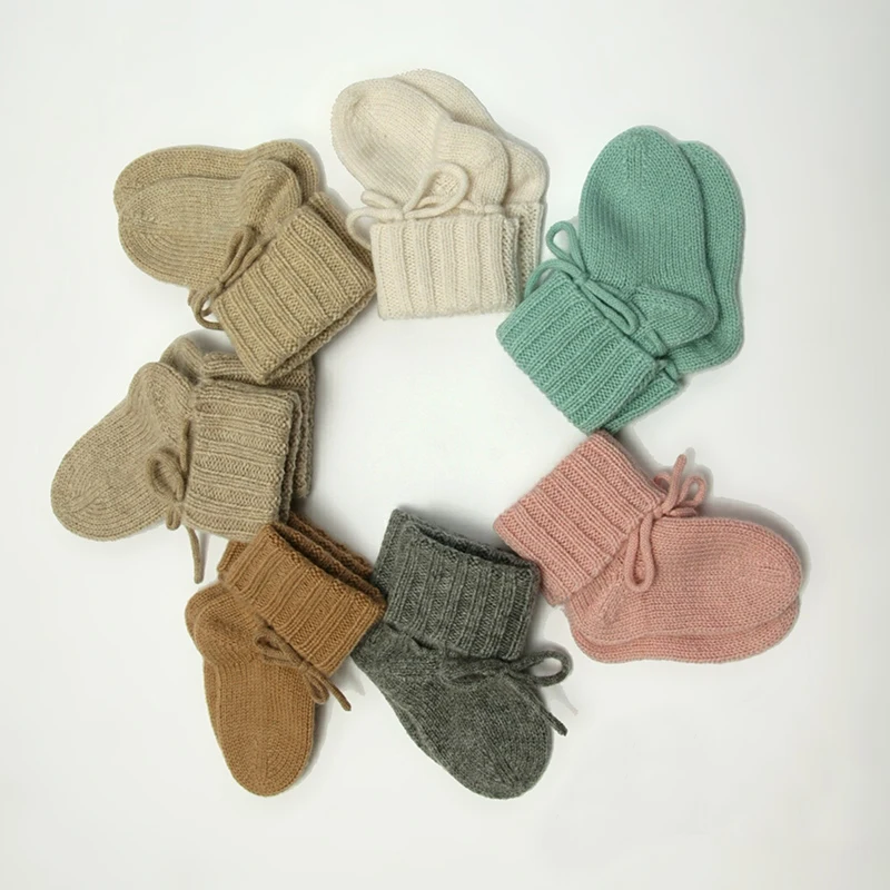 

Newborn Gift Kids Hand Knitted Soft Baby Cashmere Booties, Customized