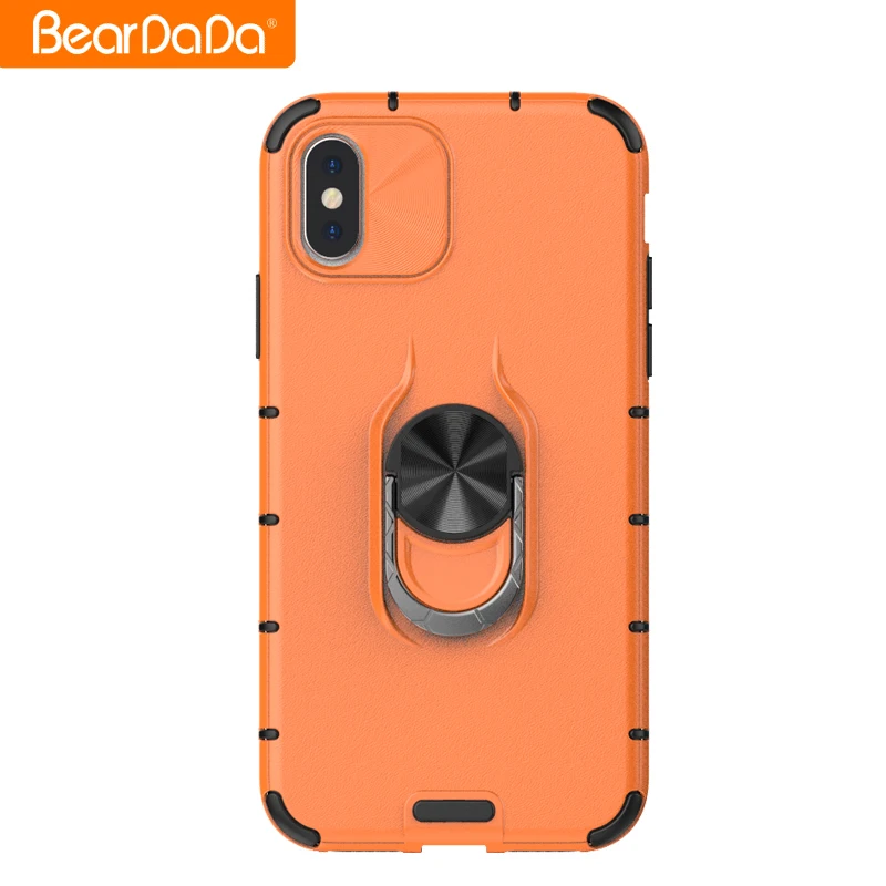 

New Design Slim Tpu Pc Finger Holder Shockproof Car Mount Magnetic Back Cover For IPhone X Phone Case