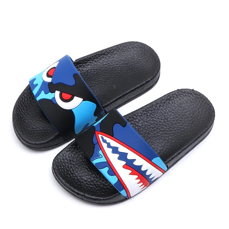 

CLS9005 Kids Cartoon Shark Slippers Boys Summer Sandals Baby Non-Slip Flat Beach Shoes Swimming Slipper Girls Bathroom Flip Flop