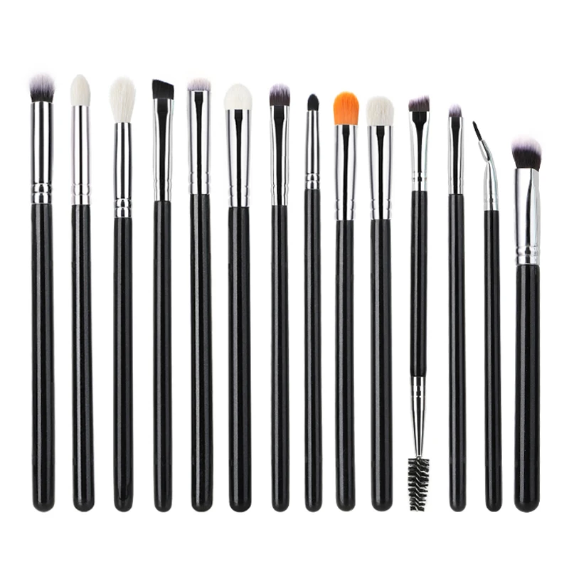 

Factory Wholesale Low MOQ Fluffy Private Label Custom Eye Shadow Brush Natural Goat Hair Blending Makeup Eyeshadow Brush Set