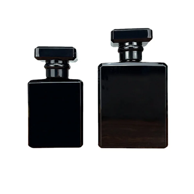 

High-end simple empty 50ml 100ml black cologne perfume glass spray bottles