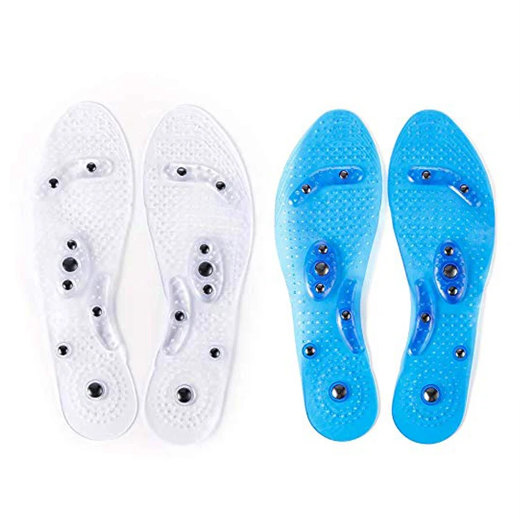 

Amazon hot-selling magnetic therapy insoles with 8 pieces MAGNETS massage breathable health care magnetic acupuncture insoles, Transparent, blue