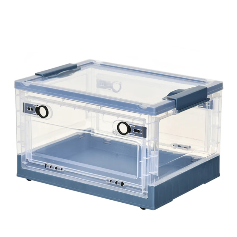 

Foldable Stackable Plastic Storage Boxes With Cover Multiple Can Be Superimposed