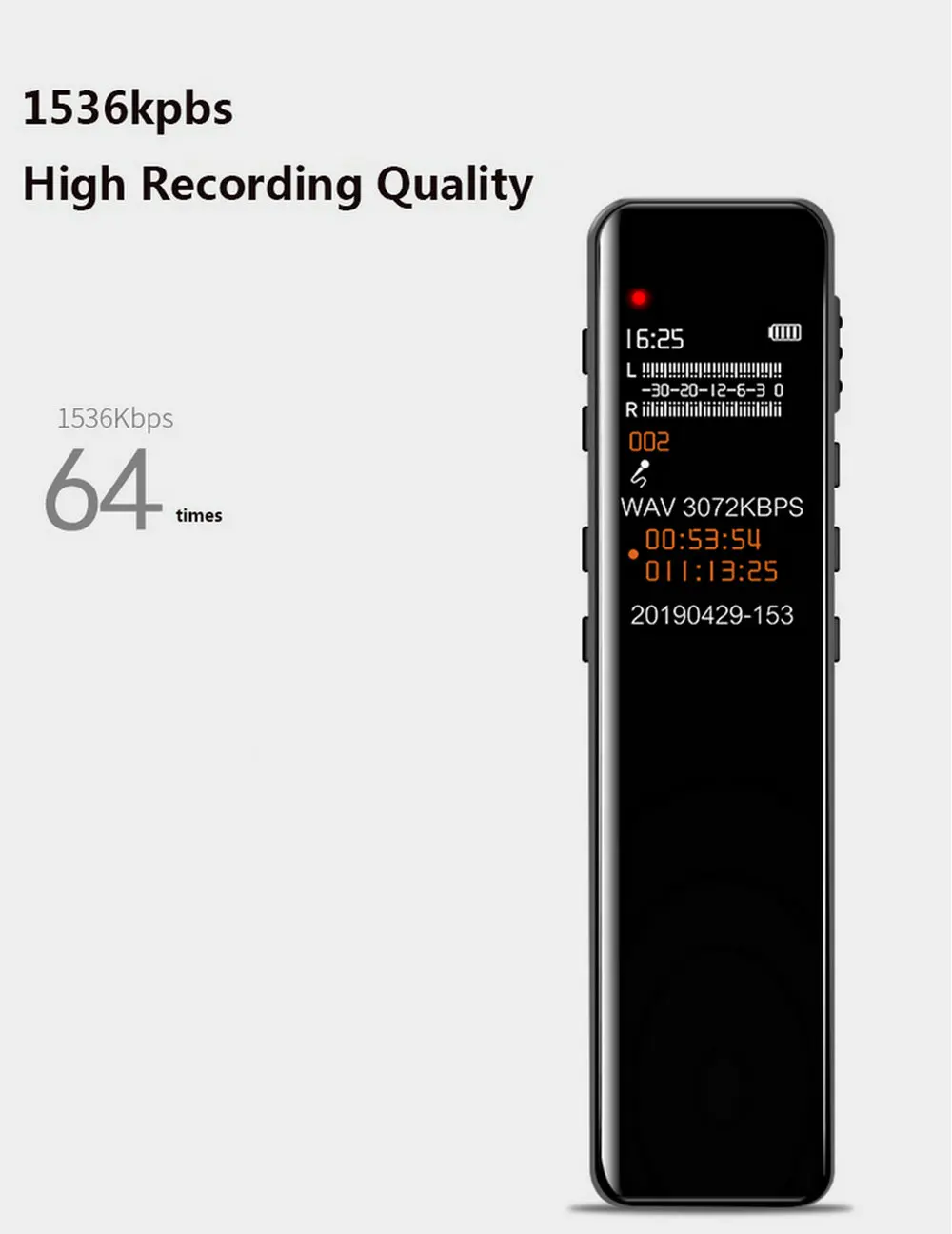 V94 Professional 8gb Long Time Recording Voice Activated Dictaphone
