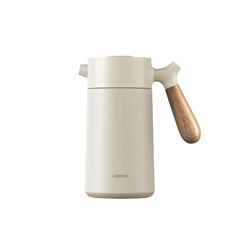 

Mikenda Multifunctional Use Double Vacuum High-Density Filter Wood Grain Handle Coffee Pot, Customized color