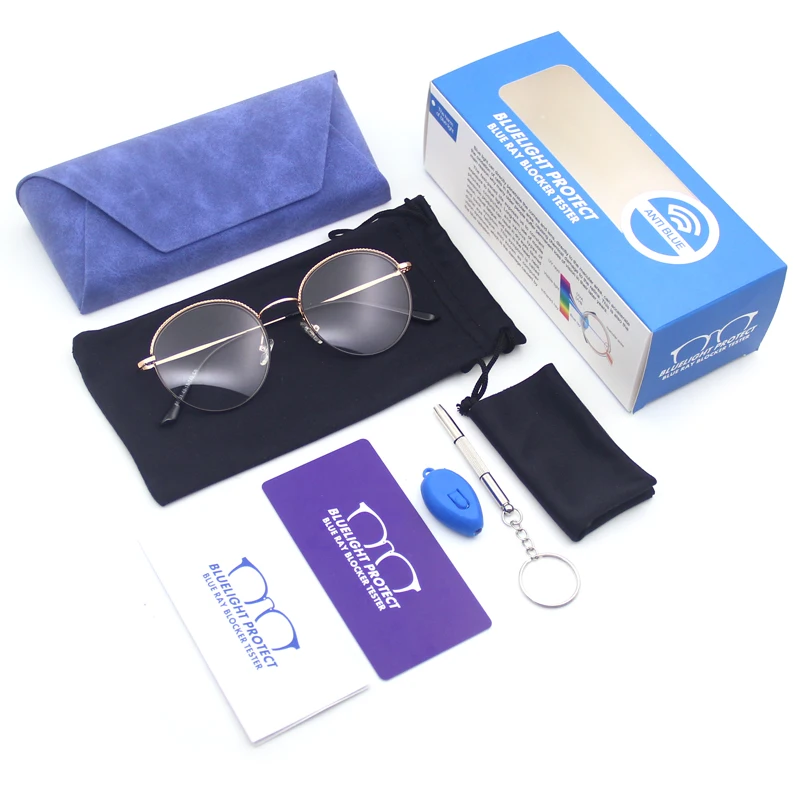 

China Classic Affordable Anti Blue Light Blocking Metal Optical Frame Eye glasses