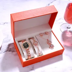 Luxury Diamond Jewelry Watch Set 6PCS Bracelet Wom