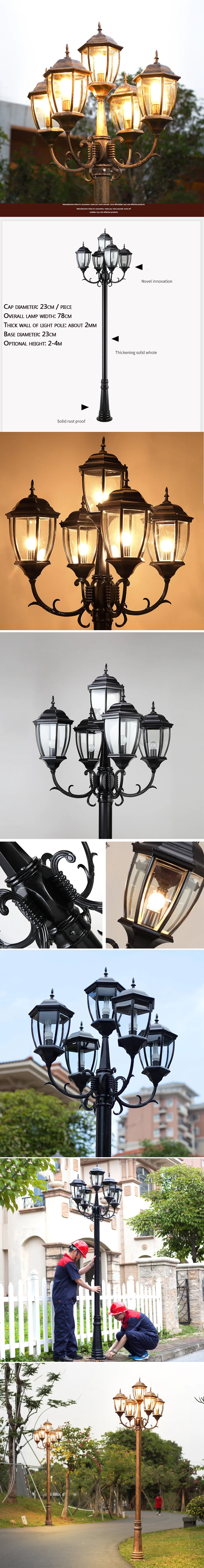 2-3M high pole solar led garden light high lumen outdoor lawn light for garden light