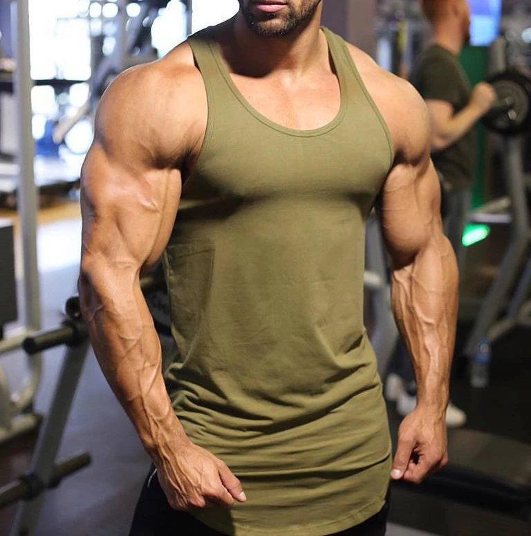 定制打印批发健身健身房男士健美棉质背心健美健身背心男士