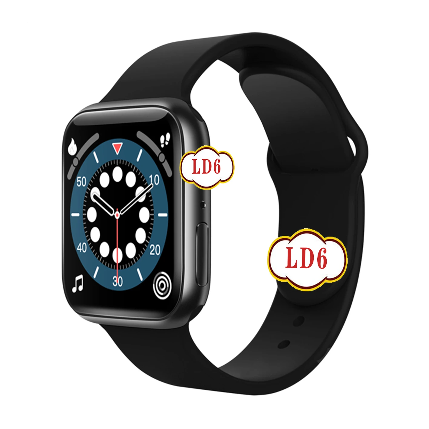 

LD6 Smart Watch Women Man 1.54inch IPS Full Watch Waterproof Heart Rate Pressure Body Temperature SmartWatch LD6, Black,pink,white,red