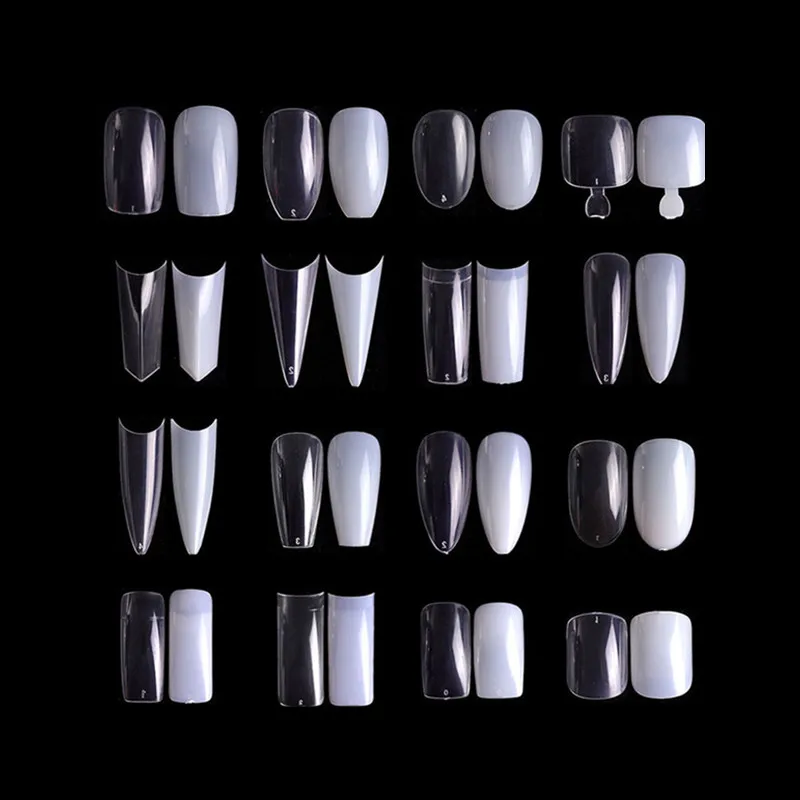 

Aokitec Ready To Ship 500pcs Clear/Natural False Artificial Fingernails Press On Nails Kits For Toes Nail Art, Transparent,natural