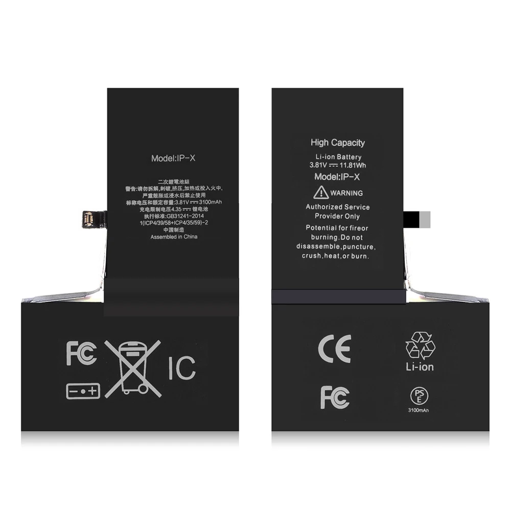 

High Capacity 3100mAh Battery Replacement Rechargeable Battery for iPhone X