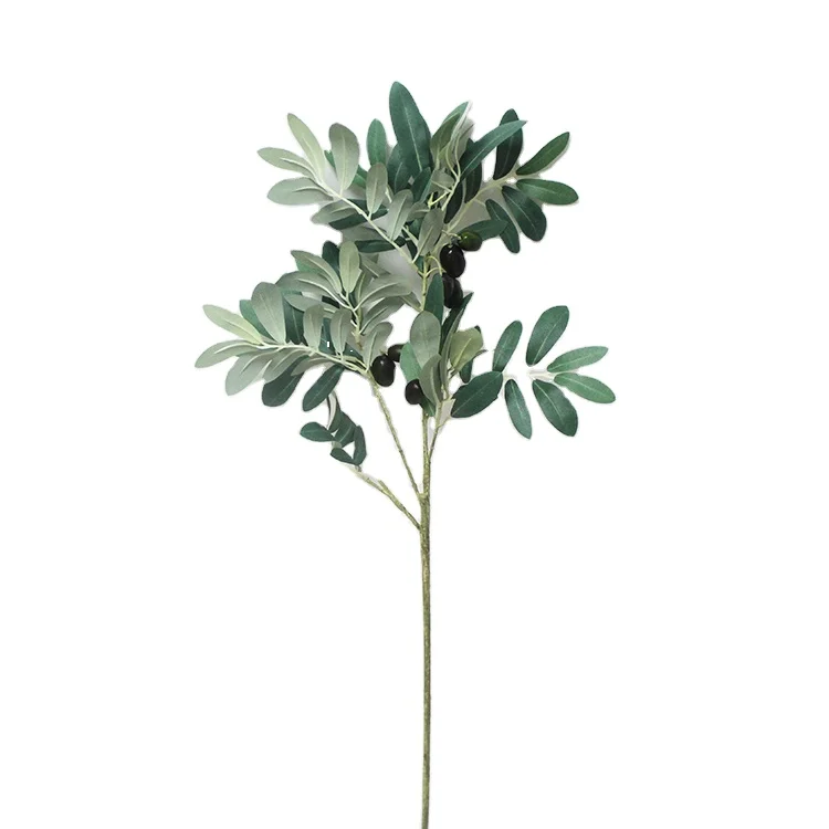 

Artificial green leaf plant silk olive tree branch foliage artificial cheap for wholesale high quality olive leaves decoration