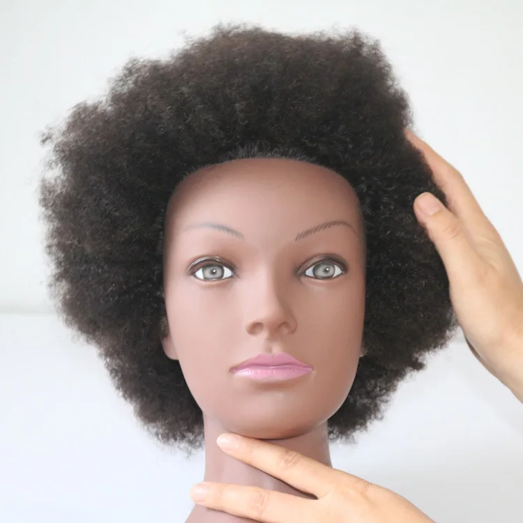 

100% Human Hair Afro Training Mannequin Head, #4