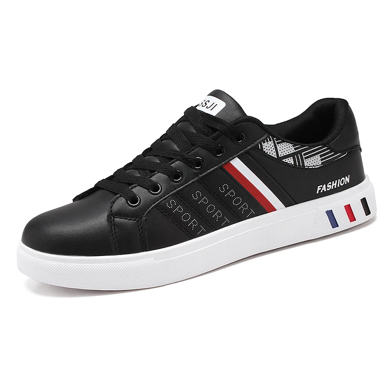 

2022 New Style Leather Upper Customized Logo Wholesale Men Casual Shoes Sneakers, Black, white red, white grey