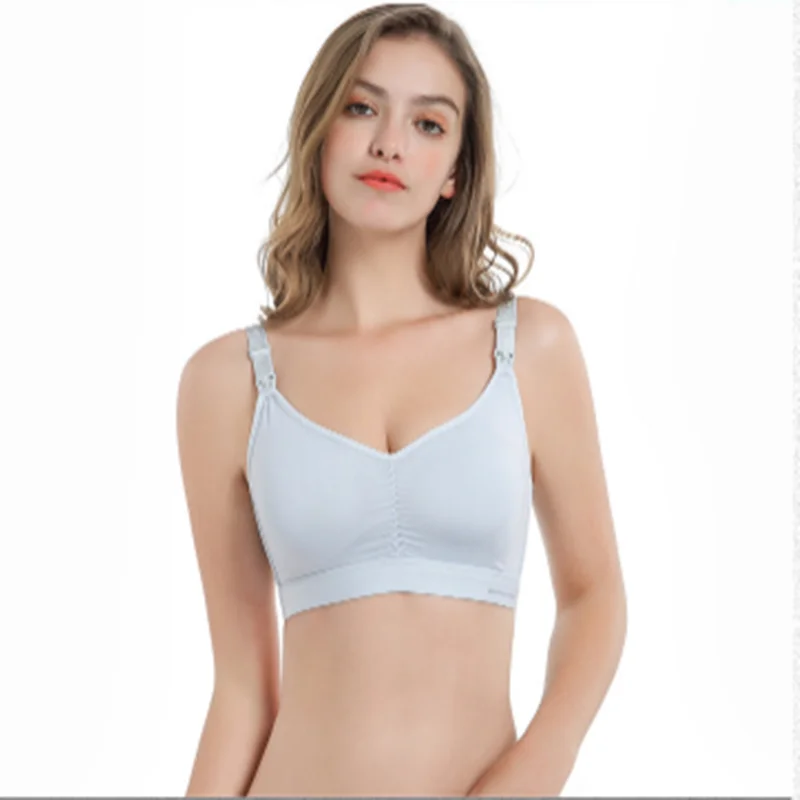 

Cotton large front open breast-feeding bra no steel ring smooth pregnant women's underwear