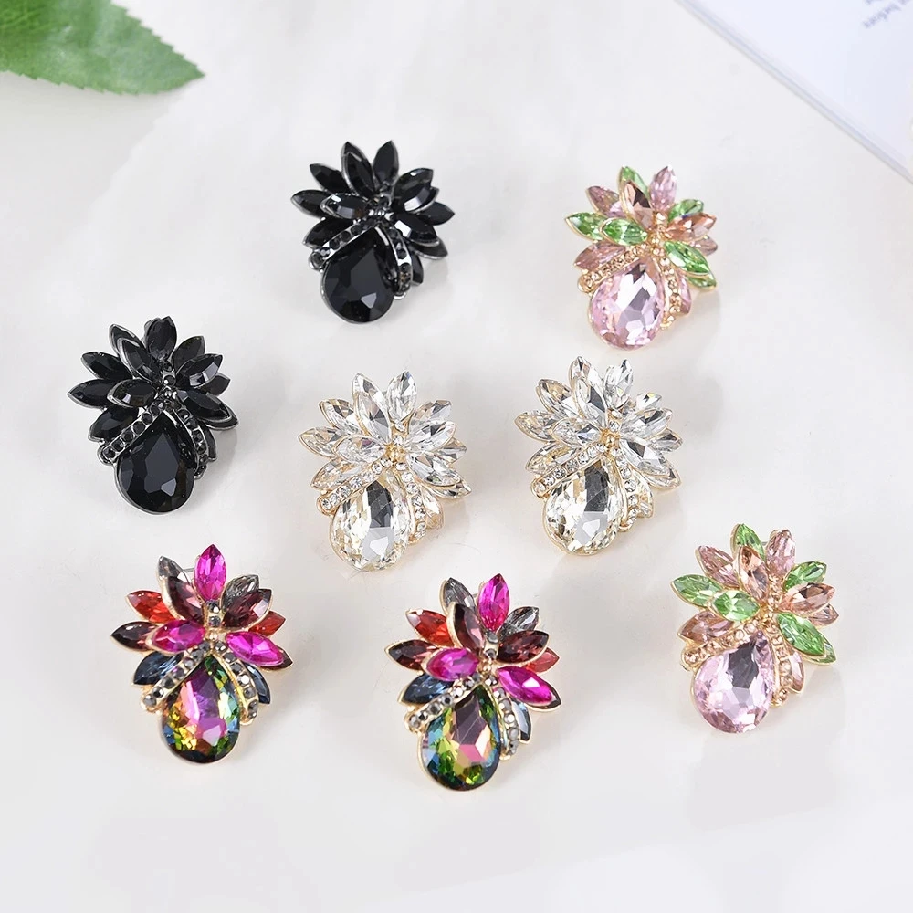

Fashion Jewelry Statement Earrings Accessories Pendientes Brincos New Multicolors Crystal Big Stud Earrings For Women, Many colors fyi