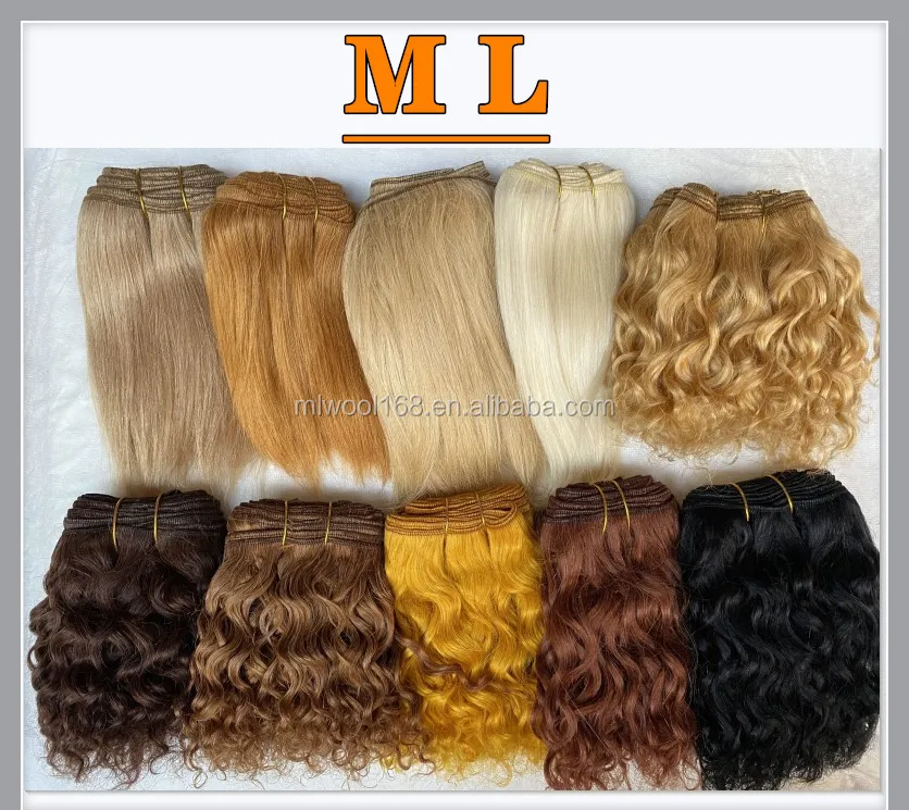 Diy Doll Hair Extensions Goat Hair Weft 8'' Yak Tail Hair Curly Type