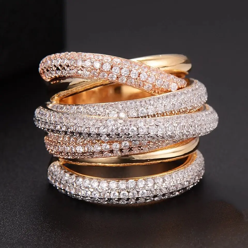 

monaco designer luxury twist lines geometry cubic zironium engagement dubai naija bridal top stylish finger ring jewelry