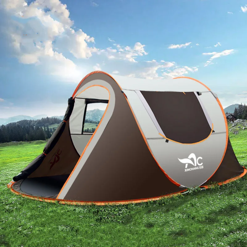 

3-4 Person One Second Opening Automatic Pop Up Outdoor Pattem Camping Tent Ultralight Beach Tent