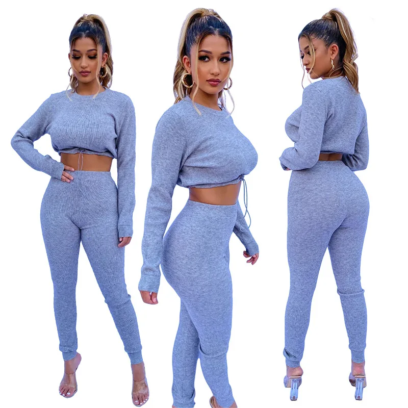 

Europe and the United States cross-border autumn long-sleeved dress casual sexy two-piece womenets, As is shown in