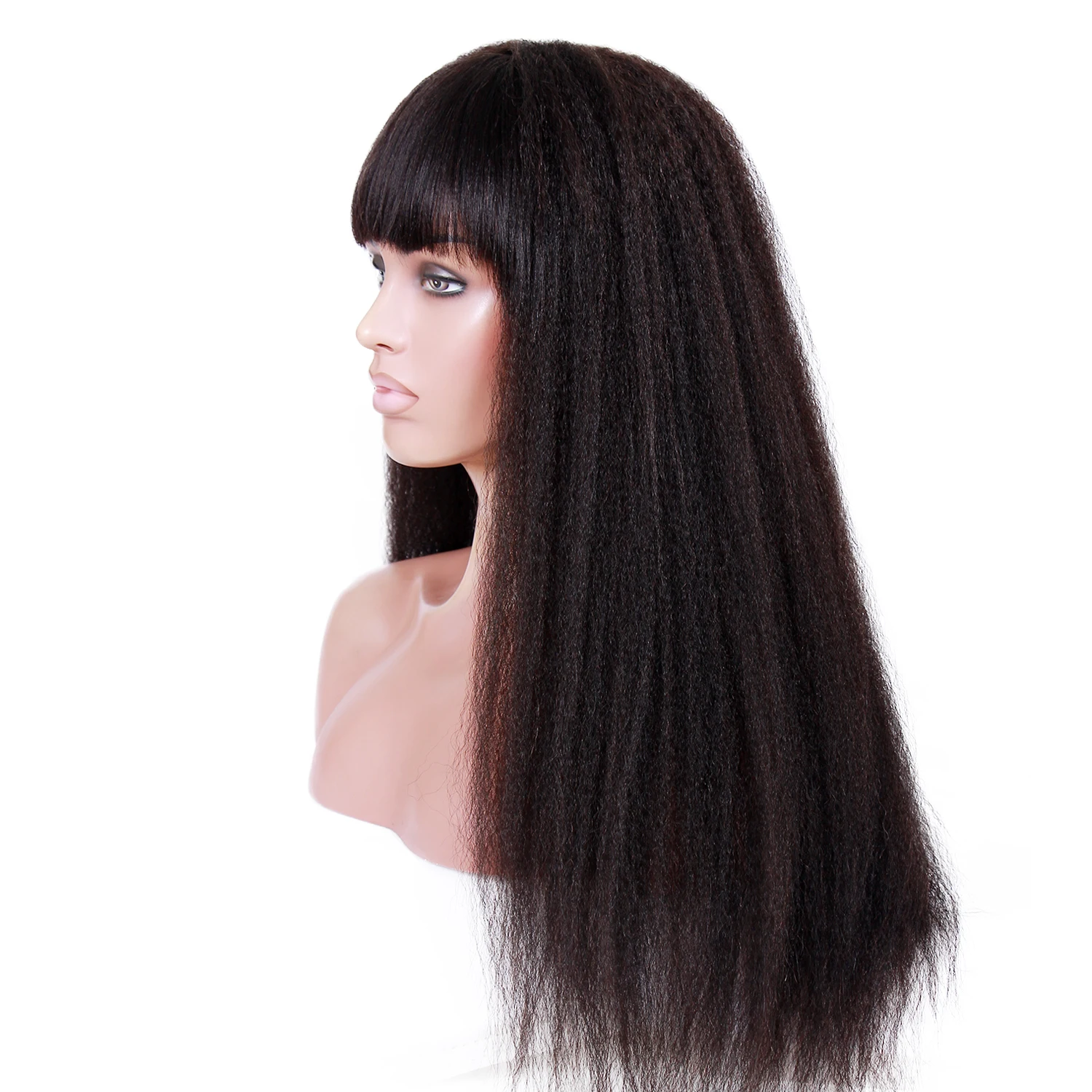 总理新到货 kinky 直 130% 密度花边前假发 100% 印度雷米人发自然