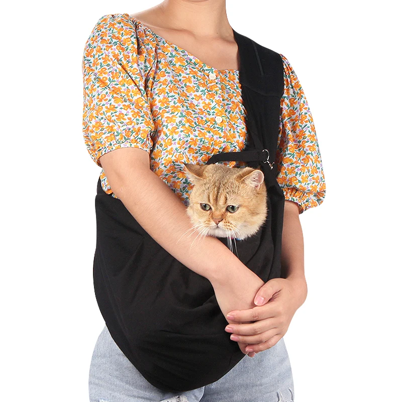 

Adjustable Shoulder StrapTeddy Pet Crossbody Bag Portable Foldable Outing Carrying Bag With Pocket Breathable Cat Dog Sling Bag