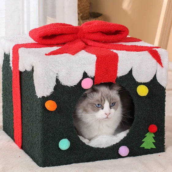 

Cat House Christmas Gift Box Shape Factory Wholesale Hot sell